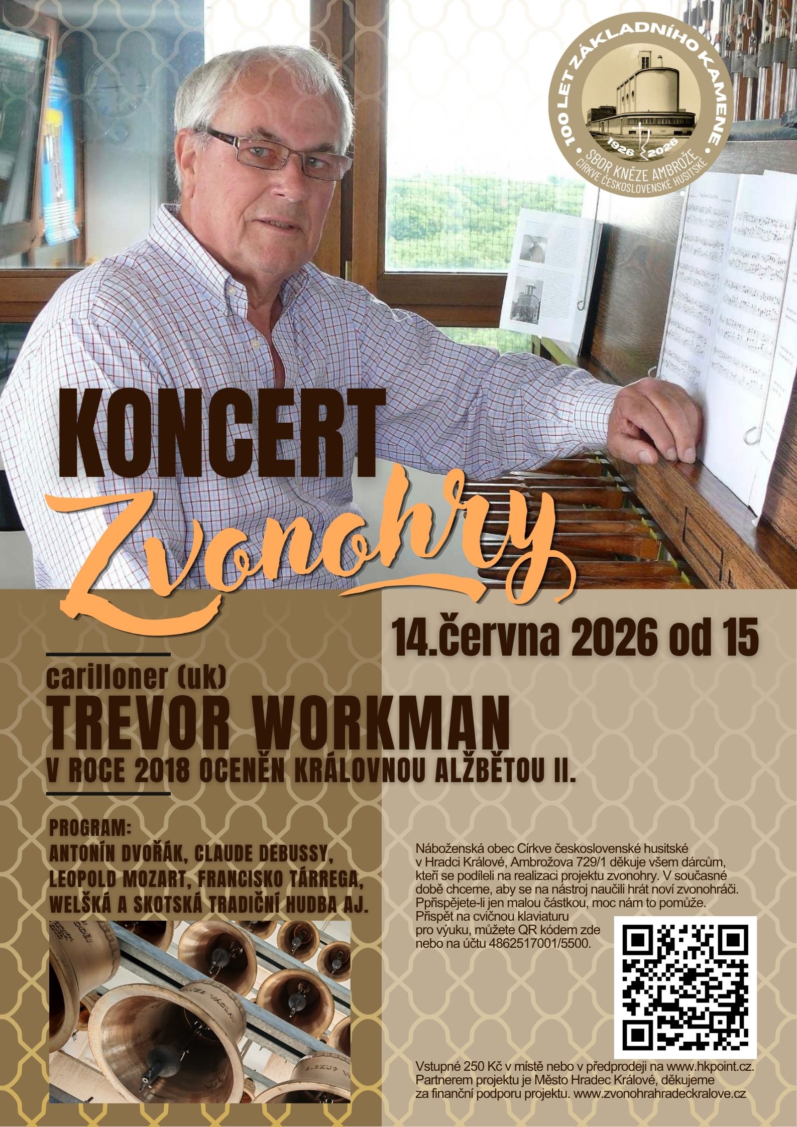 Koncert ZVONOHRY – rok 2026 – připomenutí události 100 let od položení základního kamene Sboru kněze Ambrože